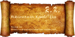 Rubinstein Kamélia névjegykártya